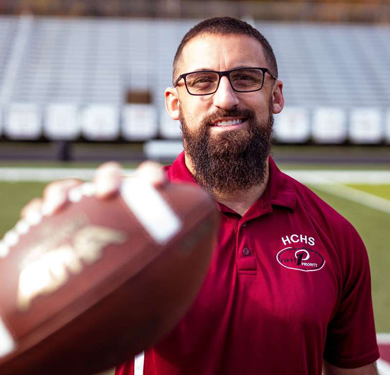 Man holding football