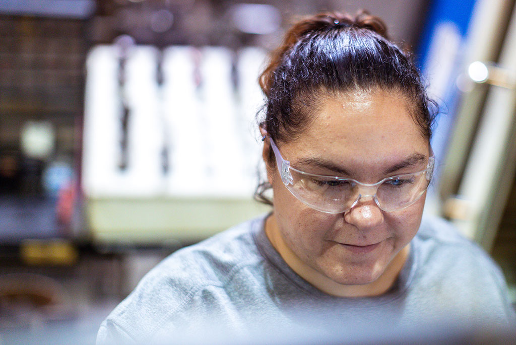 woman working in workshop