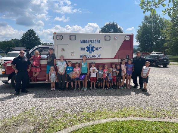 Middlesboro EMS gave participants a peek inside an ambulance and demonstrated the stretcher and other medical equipment.