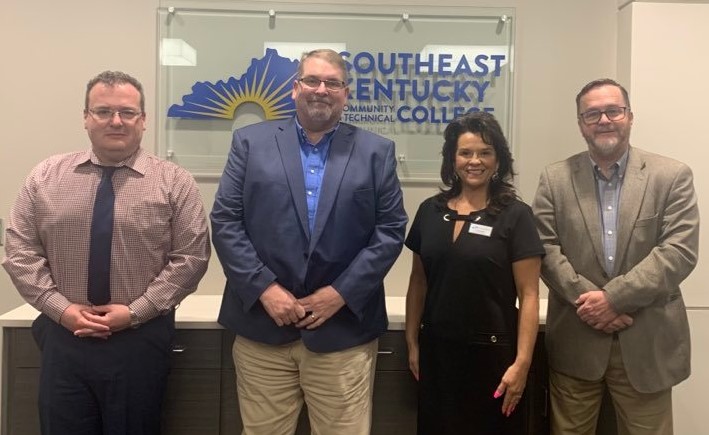 From L to R: Dr. Jason Reeves, CEO Program Lead-SESC; Dr. Vic Adams, SKCTC President/CEO; Kay Dixon, SESC Executive Director; and Dr. Kevin Lambert, SKCTC Vice President of Academic Affairs.